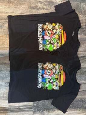 Nintendo Super Mario Character Group Retro Striped Graphic T-Shirt